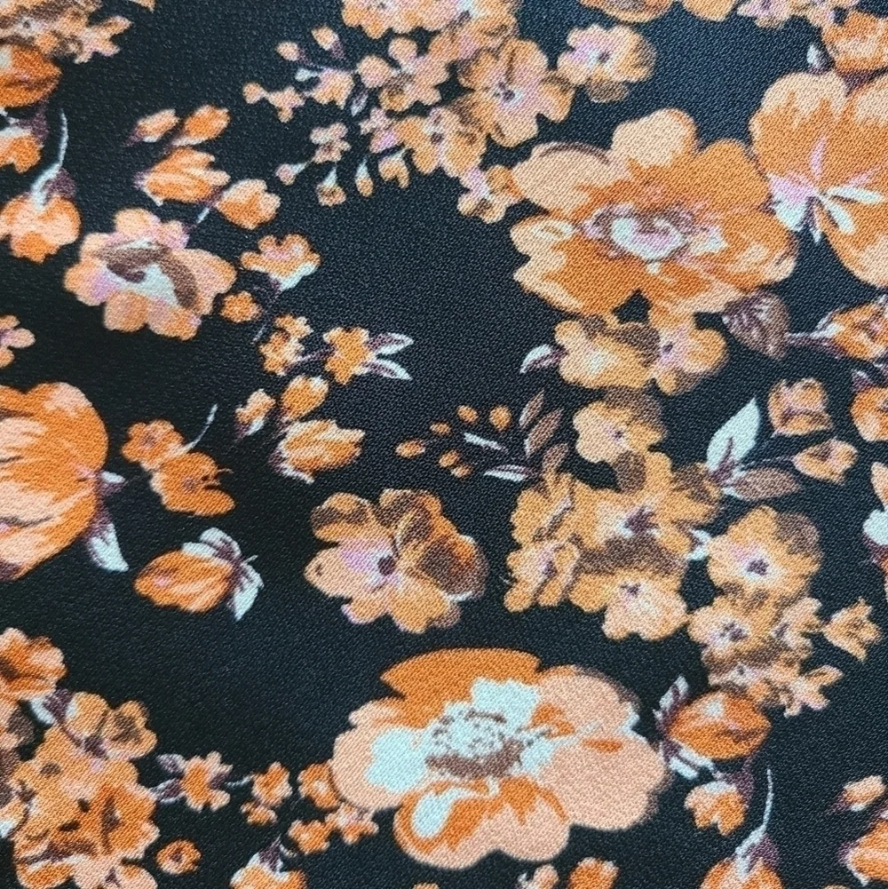 Baum und Pferdgarten Sanne Floral Midi Skirt, Size 10, Black | Orange, NWT